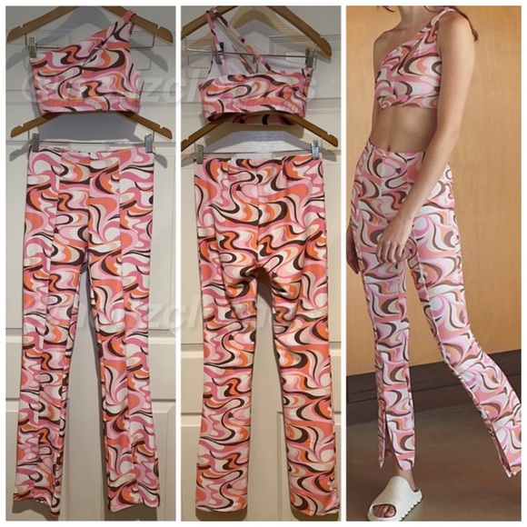 NWOT FP Movement x Onzie Pink Retro Print Mini Bell SET - Picture 3 of 14